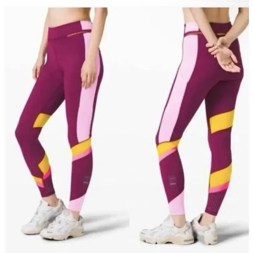 RARE Lululemon x Roksanda Break New Ground Tight Colorblock Leggings Size 4 Pink